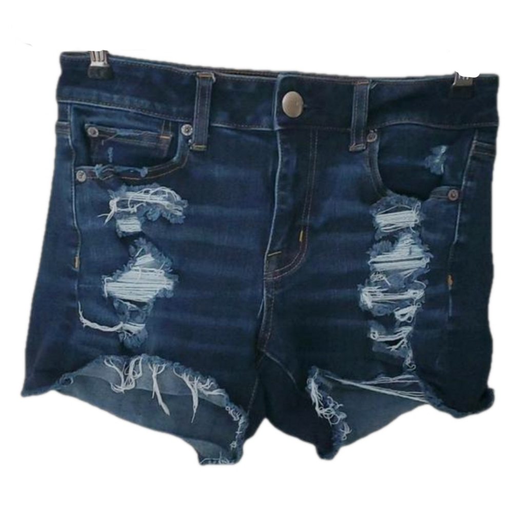 American Eagle Y2K Distressed Denim Shorts Size 4